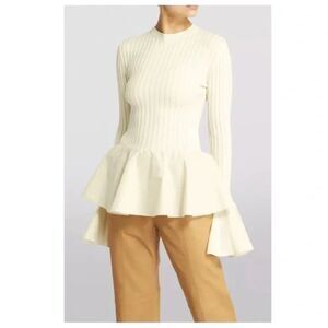 JW Anderson Peplum-Hem Jumper - Cream S